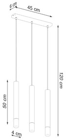 Sollux Κρεμαστό φωτιστικό Wezyr 3,χάλυβας, γυαλί, 3xG9/12w