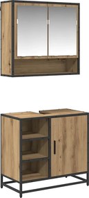 vidaXL Σετ Επίπλων Μπάνιου 2 τεμ. Artisan Oak Επεξεργασμένο Ξύλο