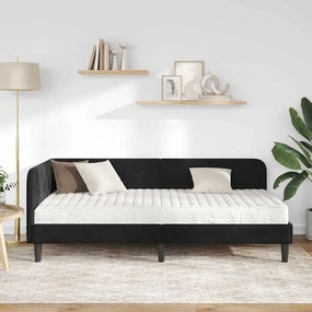 vidaXL Κρεβάτι Γωνίας Μαύρο 100 x 200 cm Βελούδο