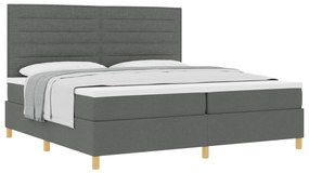 vidaXL Κρεβάτι Box Spring με Στρώμα Σκουρό Γκρι 200x200 εκ. Ύφασμα
