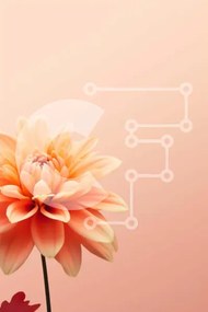 Σετ των 2 Intra Συλλεκτικό Ξύλινο Παζλ Plywood 4mm - Ζωντανό πορτοκαλί λουλούδι σε ροζ φόντο Σε Ξύλινο Κουτί - Διαστάσεις: 10x10 cm – 25 κομμάτια