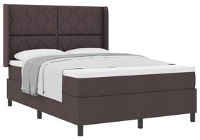 vidaXL Κρεβάτι με ελατήριο και στρώμα Καφέ 160x200 εκ. Ύφασμα