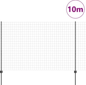 vidaXL Περίφραξη Euro με Στήλη 10 x 1,5 m PVC-Επικαλυμμένο Ατσάλι Γκρι