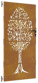 vidaXL Πόρτα Κήπου με Σχέδιο Δέντρου από Ατσάλι Corten 85 x 200 εκ.