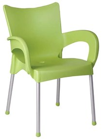 Πολυθρόνα Στοιβαζόμενη ROMEO Ανοιχτό Πράσινο PP/Αλουμίνιο 58x53x83cm