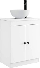 vidaXL Καθρέφτης μπάνιου με νιπτήρα Λευκό 54 x 35 x 83 εκ
