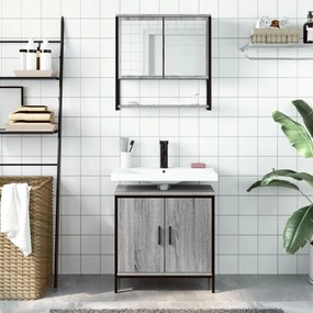 vidaXL Σετ Επίπλων Μπάνιου 2 Τεμαχίων Γκρι sonoma από Τεχν. Ξύλο
