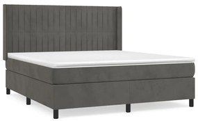 ΚΡΕΒΑΤΙ BOXSPRING ΜΕ ΣΤΡΩΜΑ ΣΚΟΥΡΟ ΓΚΡΙ 160X200 ΕΚ. ΒΕΛΟΥΔΙΝΟ 3132808