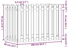 Ζαρντινιέρα με Σχέδιο Φράχτη 100x50x70εκ. Εμποτισμ. Ξύλο Πεύκου - Καφέ