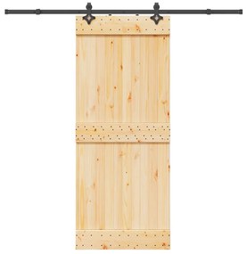 Συρόμενη Μεσόπορτα με Μηχανισμό 85 x 210 εκ. Μασίφ Ξύλο Πεύκου