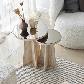 Side Table Set Luna - Travertine Travertine
Bronze