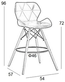 ΣΚΑΜΠΟ ΜΠΑΡ ΞΥΛΙΝΟ 2ΤΜΧ MARGO ΜΑΥΡΟ PU 54X57X96ΕΚ.