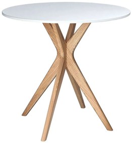 Τραπέζι Jubi JUBITSRO1 Φ70x73cm Natural-White Mdf, Wood