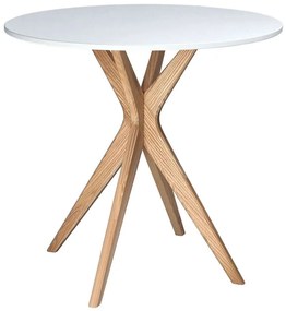 Τραπέζι Jubi JUBITSRO1 Φ70x73cm Natural-White Mdf,Ξύλο