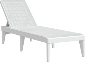 vidaXL Ξαπλώστρα Λευκή 186 x 60 x 29 από Πολυπροπυλένιο