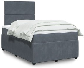 ΚΡΕΒΑΤΙ BOXSPRING ΜΕ ΣΤΡΩΜΑ ΣΚΟΥΡΟ ΓΚΡΙ 120X190 ΕΚ. ΒΕΛΟΥΔΙΝΟ 3294581