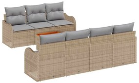 vidaXL Σετ Καναπέ Κήπου 8 pcs Beige, ανοιχτό γκρι