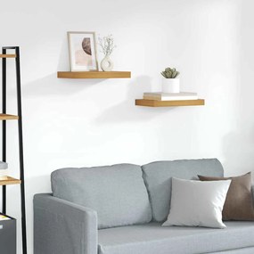 vidaXL Ράφι Τοίχου 2 pcs Καφέ 40 x 23,5 x 4 εκ Επεξεργασμένο ξύλο