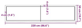 ΡΑΦΙ ΤΟΙΧΟΥ ΑΝΟΙΧΤΟ ΚΑΦΕ 220X50X6 ΕΚ. ΕΠΕΞΕΡΓ. ΜΑΣΙΦ ΞΥΛΟ ΔΡΥΟΣ 363737