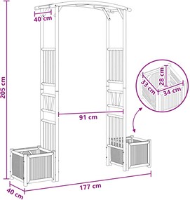 vidaXL Κήπος Αψίδα Φυσικό 177 x 40 x 205 εκ. Μπαμπού