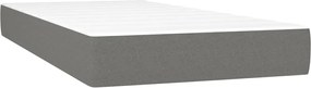 vidaXL Κρεβάτι Boxspring με Στρώμα &amp; LED Σκ.Γκρι 120x190εκ. Υφασμάτινο