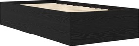 vidaXL Κρεβάτι δαπέδου Μαύρη Δρυς 80 x 200 cm Επεξεργασμένο Ξύλο