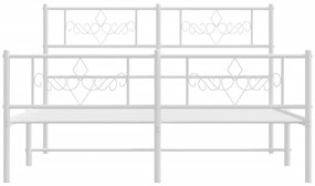 vidaXL Πλαίσιο Κρεβατιού με Κεφαλάρι&amp;Ποδαρικό Λευκό 120x200εκ. Μέταλλο