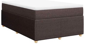 vidaXL Κρεβάτι Boxspring με Στρώμα Σκούρο Καφέ 120x190 εκ Υφασμάτινο