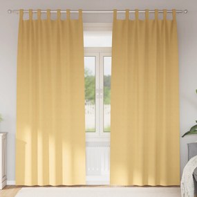 vidaXL Κουρτίνες με κουρτίνες 2 pcs Μπεζ 245 x 140 εκ. Πολυεστέρας