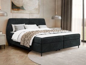 Επενδυμένο κρεβάτι Madryt-160 x 200-Μαύρο