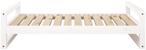 vidaXL Κρεβάτι Σκύλου άσπρο 105,5x75,5x28 εκ. από Μασίφ Ξύλο Πεύκου