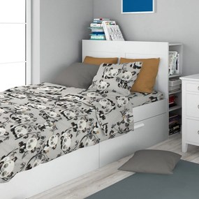 Σεντόνια Παιδικά Panda Bear 96 (Σετ 3τμχ) Grey DimCol Single 160x240cm 100% Βαμβακερή Φανέλα