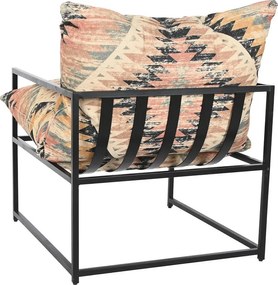 Κάθισμα DKD Home Decor 70 x 75 x 85 cm Μαύρο Μέταλλο Πολύχρωμο