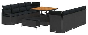 vidaXL Σετ Καναπέ Κήπου με μαξιλάρι Μαύρο 100 x 100 x 71 cm