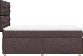 vidaXL Κρεβάτι Boxspring με Στρώμα Σκούρο Καφέ 90x190 εκ. Υφασμάτινο