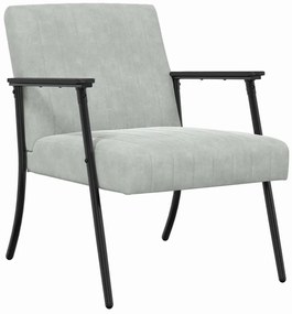 vidaXL Πολυθρόνα Ανοιχτό γκρι 59 x 75 x 78 εκ Βελούδο