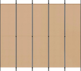 vidaXL 5-Panel Διχοτόμος Μπεζ 250 x 220 cm Ύφασμα