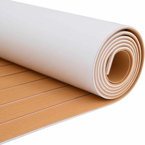 vidaXL Ματ Σκάφους Ριγέ Καφέ και Λευκό 240 x 60 cm EVA