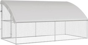 vidaXL Κλουβί για κότες 2 pcs Ασημί 400 x 200 x 200 εκ.