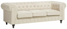 Καναπές chesterfield Berwyn H101, Beige, 202x75x70cm, Πόδια: Ξύλο,Ευκάλυπτος