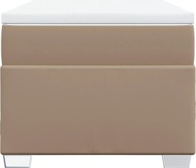 vidaXL Κρεβάτι Boxspring με Στρώμα Καπουτσίνο 90x200εκ.από Συνθ. Δέρμα