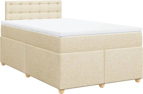 vidaXL Κρεβάτι Boxspring με Στρώμα Κρεμ 120x190 εκ. Υφασμάτινο