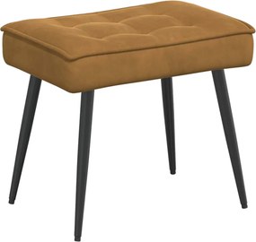 vidaXL Πολυθρόνα Relax Καφέ Βελούδινη με Σκαμπό