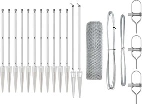 vidaXL Στύλος Περιφράξεων Ασημί 25 x 1 μ (13 mm πλέγμα) Ατσάλι