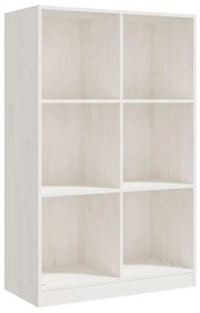 Βιβλιοθήκη Λευκή 70 x 33 x 110 εκ. από Μασίφ Ξύλο Πεύκου - Λευκό