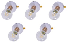 Φωτιστικό Τοίχου - Απλίκα SE 138-WH (x5) Tolo Packet White and bronze light+ - 51W - 100W - 77-8856