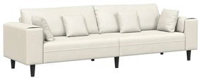 vidaXL Καναπές με μαξιλάρι Κρεμ 250 x 77 x 76 εκ. Βελούδο