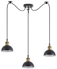 Φωτιστικό Οροφής Adept 77-8776 40x40x300cm 3xE27 60W Black-Gold Homelighting