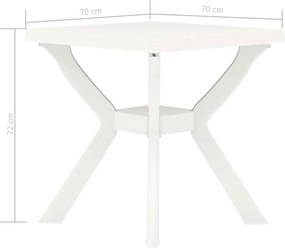 vidaXL Τραπέζι Bistro Λευκό 70 x 70 x 72 εκ. Πλαστικό