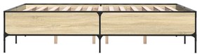 vidaXL Πλαίσιο Κρεβατιού Sonoma Δρυς 150x200 εκ. Επεξ. Ξύλο &amp; Μέταλλο